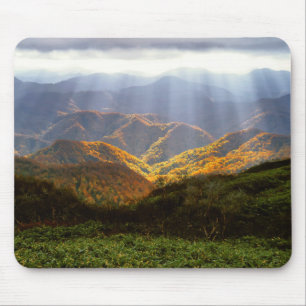 Sun Rays Over Shirakami-Sanchi Mountains Mouse Mat