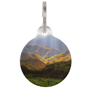 Sun Rays Over Shirakami-Sanchi Mountains Pet Tag
