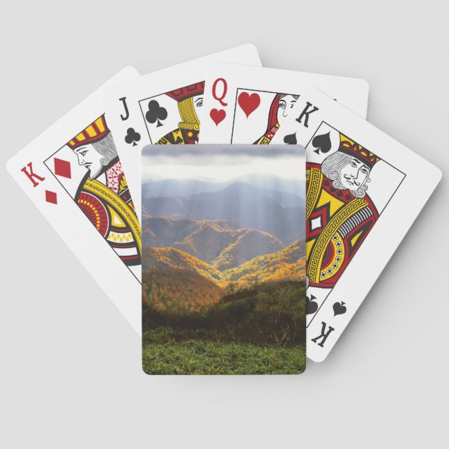 Sun Rays Over Shirakami-Sanchi Mountains Playing Cards (Back)