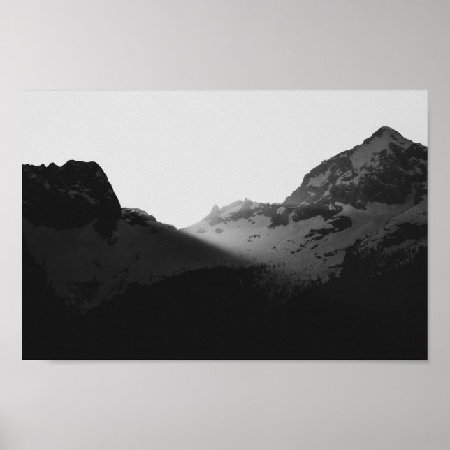 Sun rays over the mountains poster (Front)