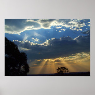 Sun Rays Spiritual Skies : Victoria Australia Post Poster