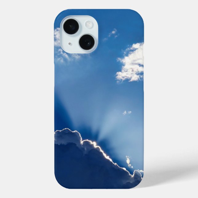 Sun Rays Wall Art Blue Sky Minimalist Clouds Case-Mate iPhone Case (Back)