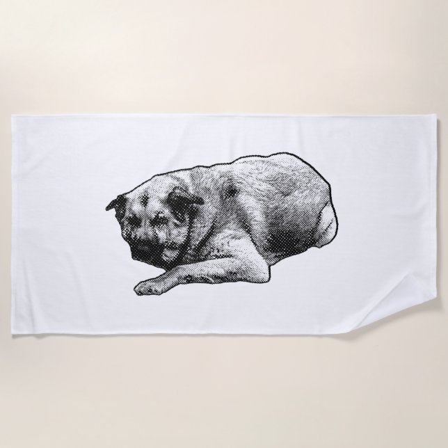 Sun Rest, Dotted Loom Beach Towel (Front)