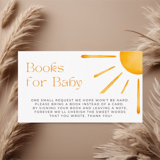 Sun Retro Books For Baby Ticket  Enclosure Card (Creator Uploaded)