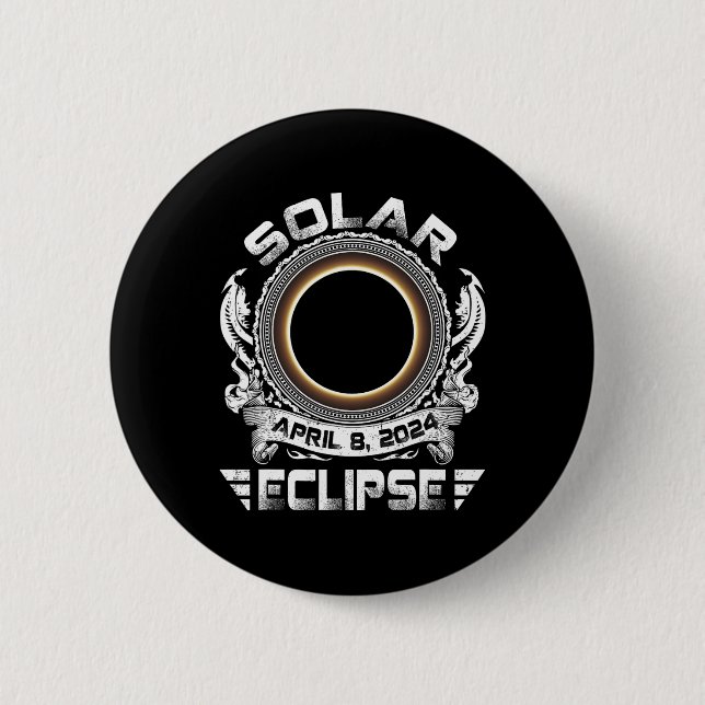 Sun Retro Solar Eclipse 2024 Totality April 8 Men  6 Cm Round Badge (Front)