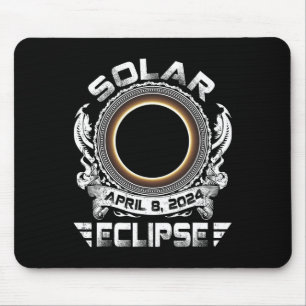 Sun Retro Solar Eclipse 2024 Totality April 8 Men Mouse Mat