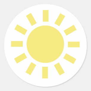 Sun: Retro weather symbol Classic Round Sticker