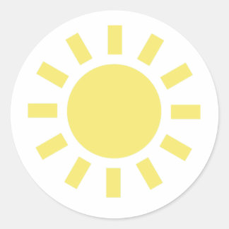Sun: Retro weather symbol Classic Round Sticker
