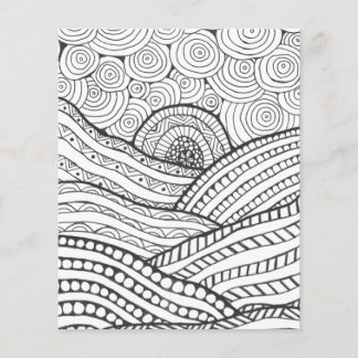 Sun Rise Colouring Page | Line Art | Unique
