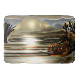 Sun Rise On the Desert Southwestern Abstract Art Bath Mat