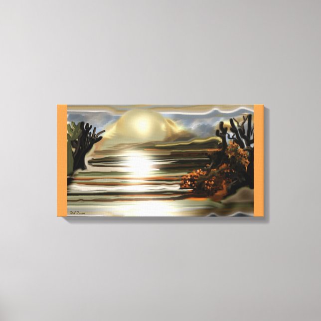 Sun Rise On the Desert Southwestern Abstract Art Canvas Print (Front)