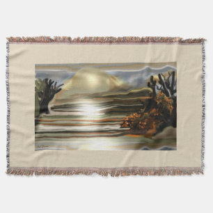 Sun Rise On the Desert Southwestern Abstract Art Throw Blanket