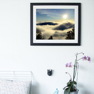 Sun rising above the clouds over Colorado Springs. Photo Print
