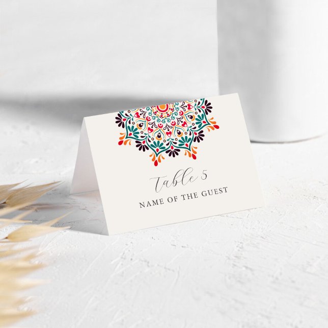 Sun Rising Boho Rustic Floral Mandala Place Cards (Creator Uploaded)