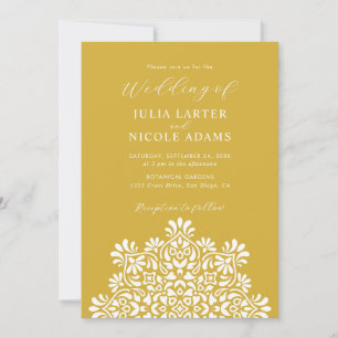 Sun Rising Boho Rustic Floral Mandala Wedding Invitation