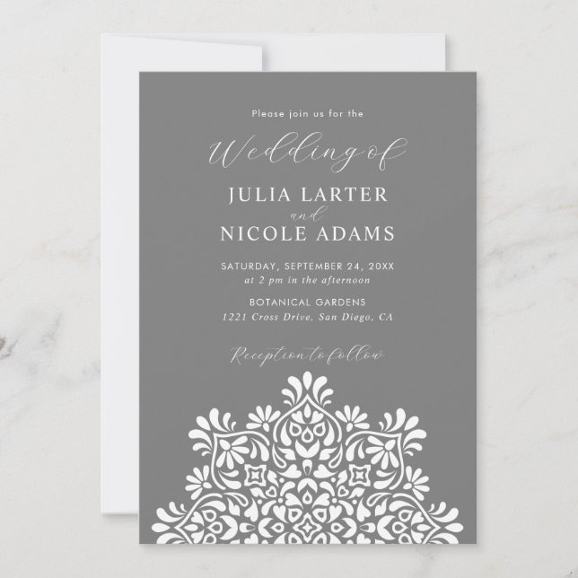 Sun Rising Boho Rustic Floral Mandala Wedding Invitation (Front)