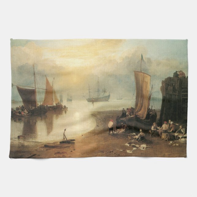 Sun Rising Through Vapour by Joseph Turner Tea Towel (Horizontal)