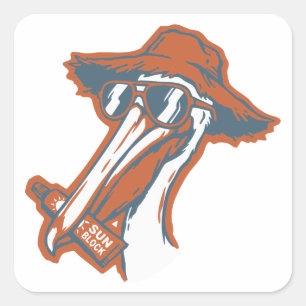 Sun-safe Pelican Square Sticker