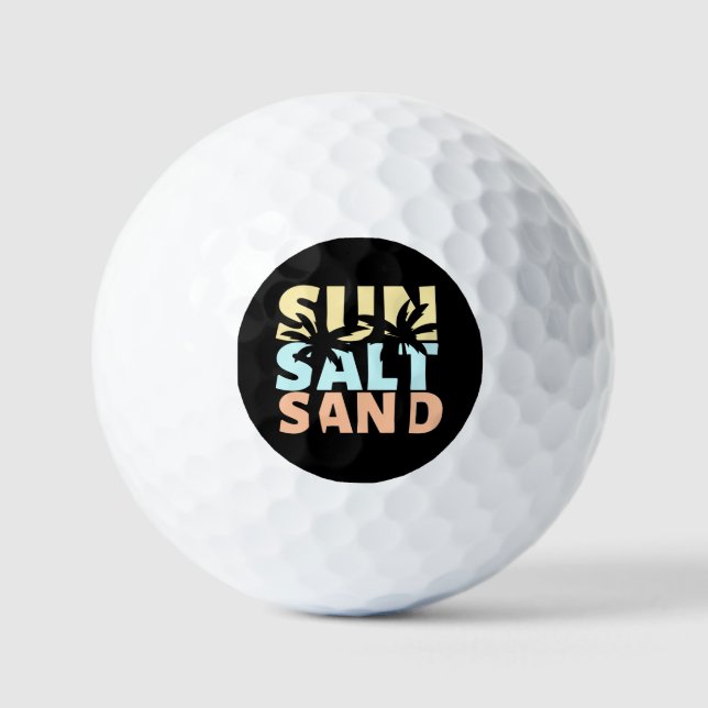 Sun Salt Sand Beach Summer    Golf Balls (Front)