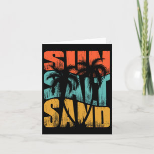 Sun Salt Sand Beach Sunset Summer Vacation Christm Card