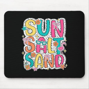 Sun Salt Sand Funny Beach Palm Tree Summer Vacatio Mouse Mat