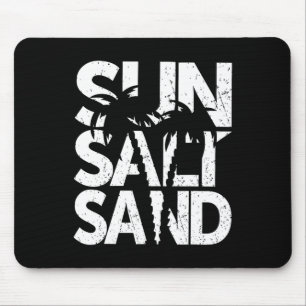 Sun Salt Sand Palm Tree Hawaii Beach Summer Vacati Mouse Mat