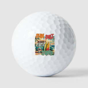Sun, Salt, Sand – Retro Beach Vibes Golf Balls