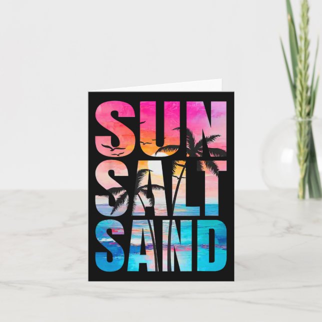 Sun Salt Sand Summer Vacation Hawaii Beach Funny F Card (Front)