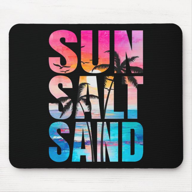 Sun Salt Sand Summer Vacation Hawaii Beach Funny F Mouse Mat (Front)