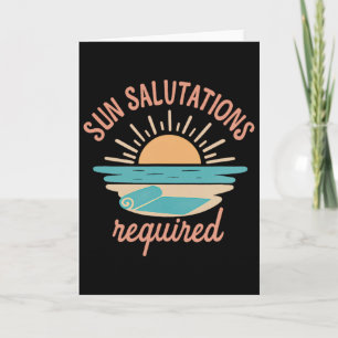 Sun Salutations Required Beach Yoga Sunrise Print Card