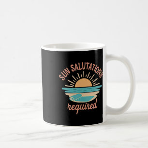 Sun Salutations Required Beach Yoga Sunrise Print Coffee Mug