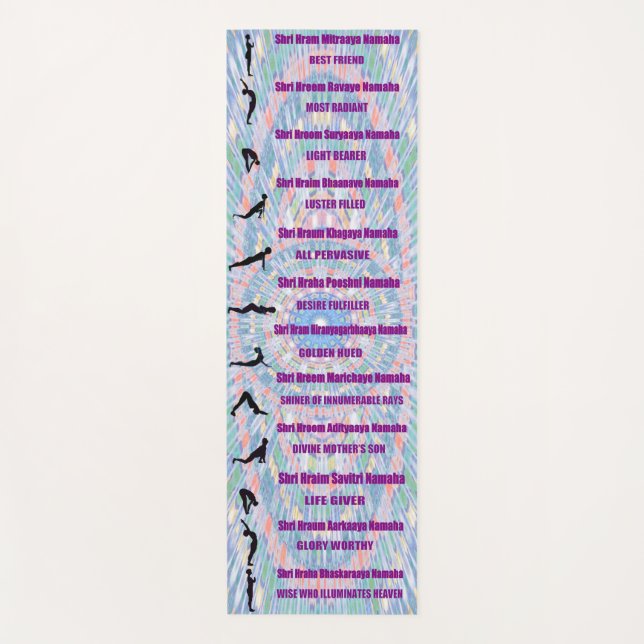 Sun Salutations Yoga Mat (Front)
