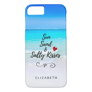 Sun Sand and Salty Kisses Tropical Beach Custom Case-Mate iPhone Case