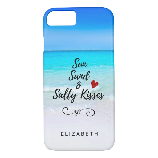 Sun Sand and Salty Kisses Tropical Beach Custom Case-Mate iPhone Case (Back)