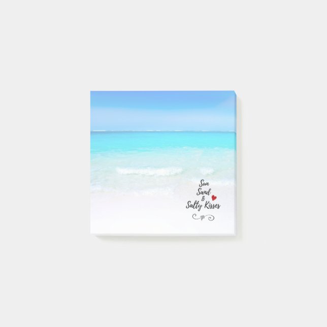 Sun Sand and Salty Kisses Tropical Beach Post-it Notes (Front)