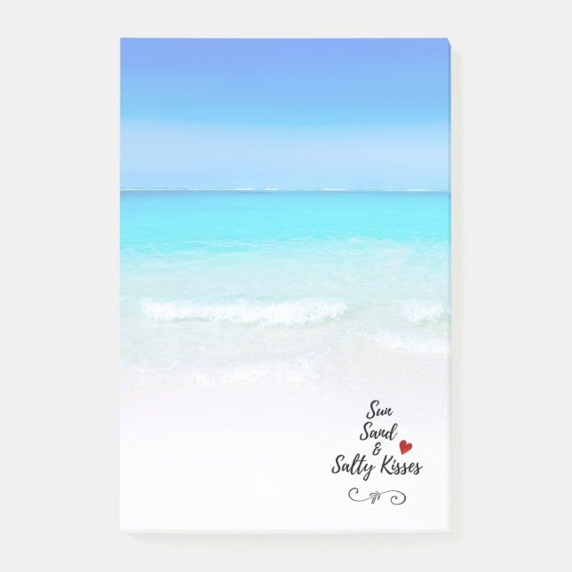Sun Sand and Salty Kisses Tropical Beach Post-it Notes (Front)