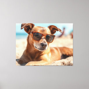 Sun, Sand, and Style: The Ultimate Beach Dog Canvas Print