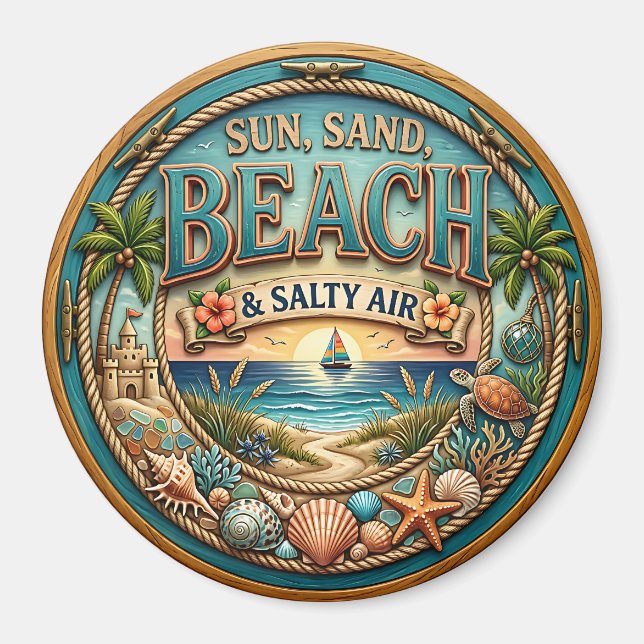 Sun, Sand Beach Magnet (Front)