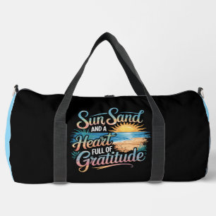 Sun Sand Heart Gratitude Beach Duffle Bag