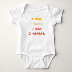 Sun Sand Sea Repeat – Beach Vibes Toddler Bodysuit