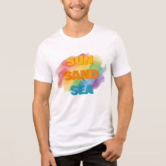 Sun Sand Sea Summer T-Shirt Minimal Beach Graphic Tri-Blend Shirt