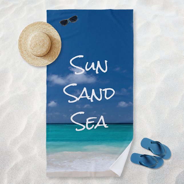 Sun Sand Sea Tropical Beach Turquoise Water Beach Towel (Sun Sand Sea Tropical Beach Turquoise Water Beach Towel)