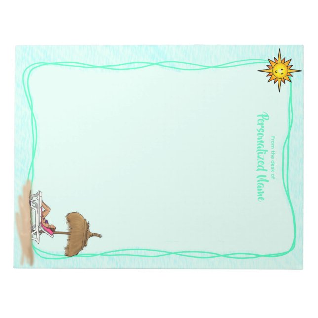 Sun, Sand & Serenity Unlined Notepad (Front)