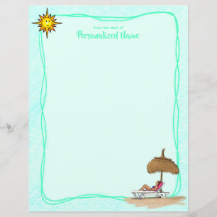 Sun, Sand & Serenity Unlined Paper Sheet