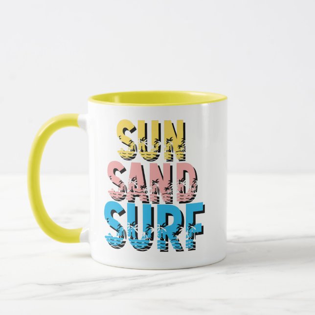 SUN SAND SURF Mug BEACH VIBES SUMMER MUG (Left)