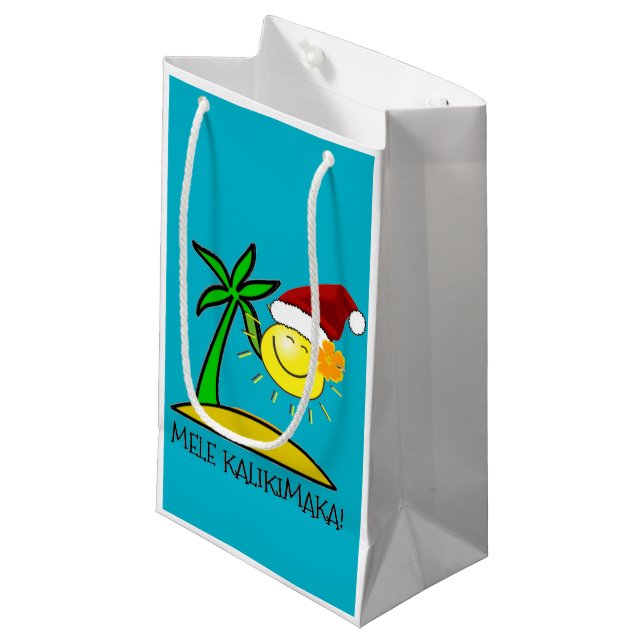 Sun Santa - Mele Kalikimaka Small Gift Bag (Front Angled)