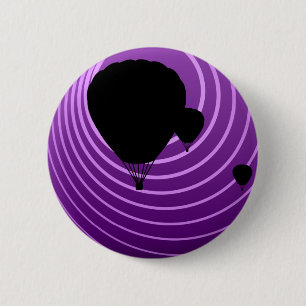 sun scene hot air balloons 6 cm round badge