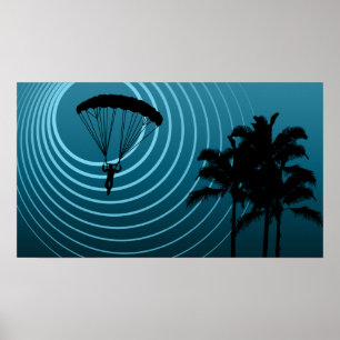 sun scene skydiving poster