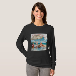 Sun, Sea, and a Good Book Long Sleeve Beach T-Shir T-Shirt