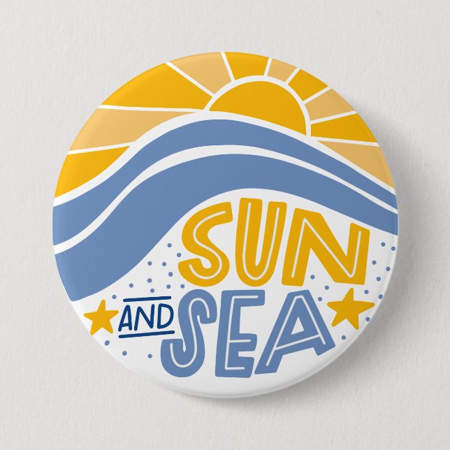 Sun, Sea and Summer Beach 7.5 Cm Round Badge (Front)